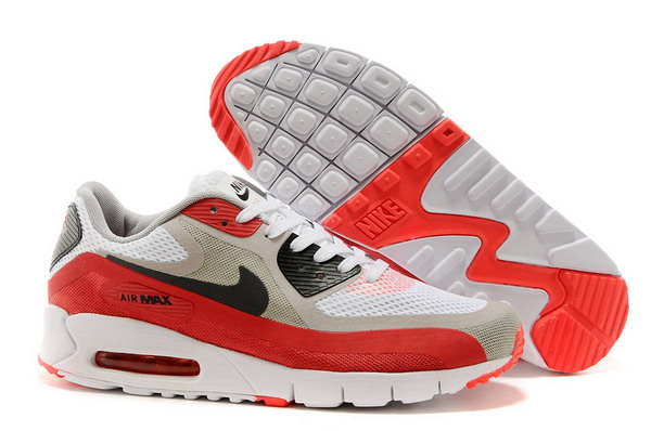 Air Max 90 Breathe Mens Shoe White / Black / Wolf Grey / Red
